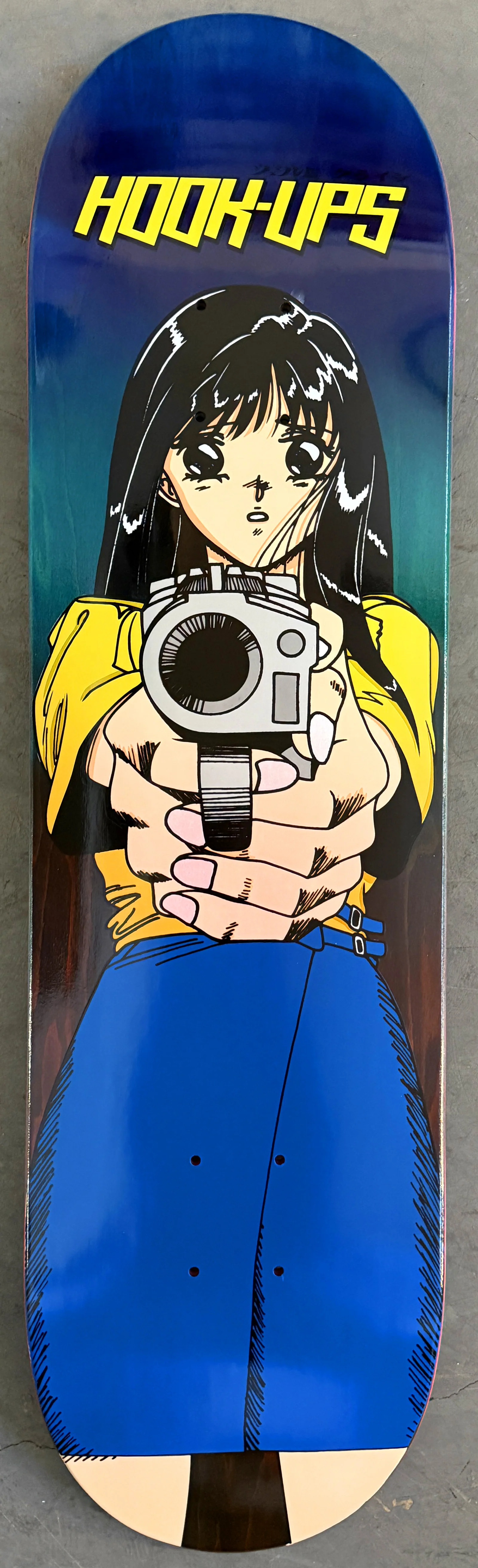1 of 1 SIGNED Barrel of a Gun - 8.25 X 32.25 HAND PAINTED BLUE/AQUA/ORANGE GRADIENT - Image 3