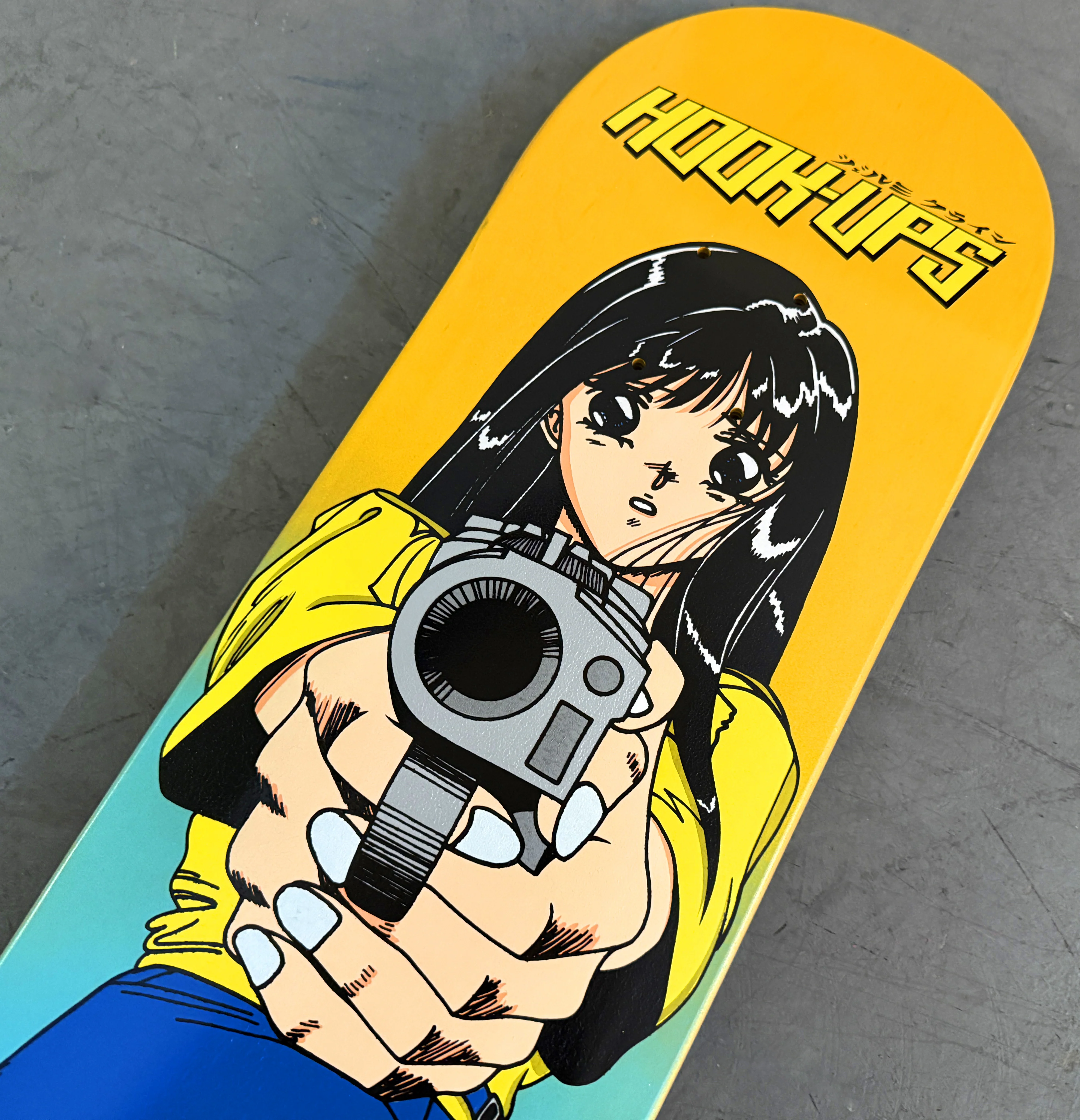1 of 1 SIGNED Barrel of a Gun - 8.25 X 32.25 HAND PAINTED BLUE/YELLOW GRADIENT - Image 5