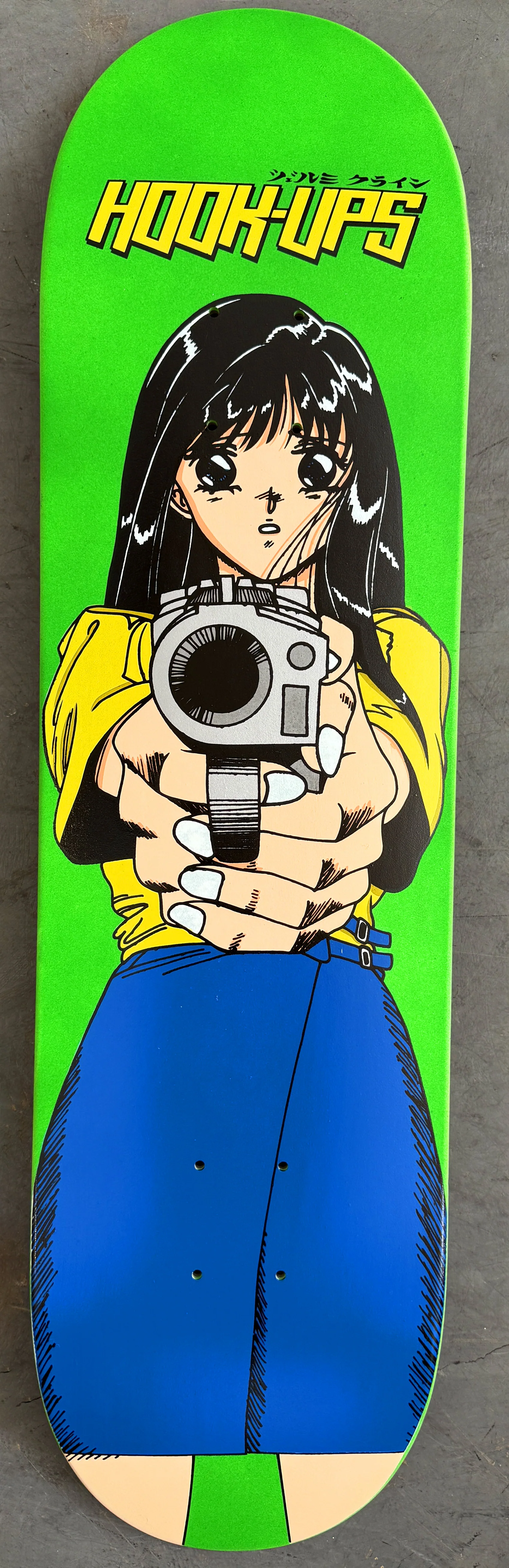 1 of 1 SIGNED Barrel of a Gun - 8.25 X 32.25 HAND PAINTED FLUORESCENT GREEN - Image 3