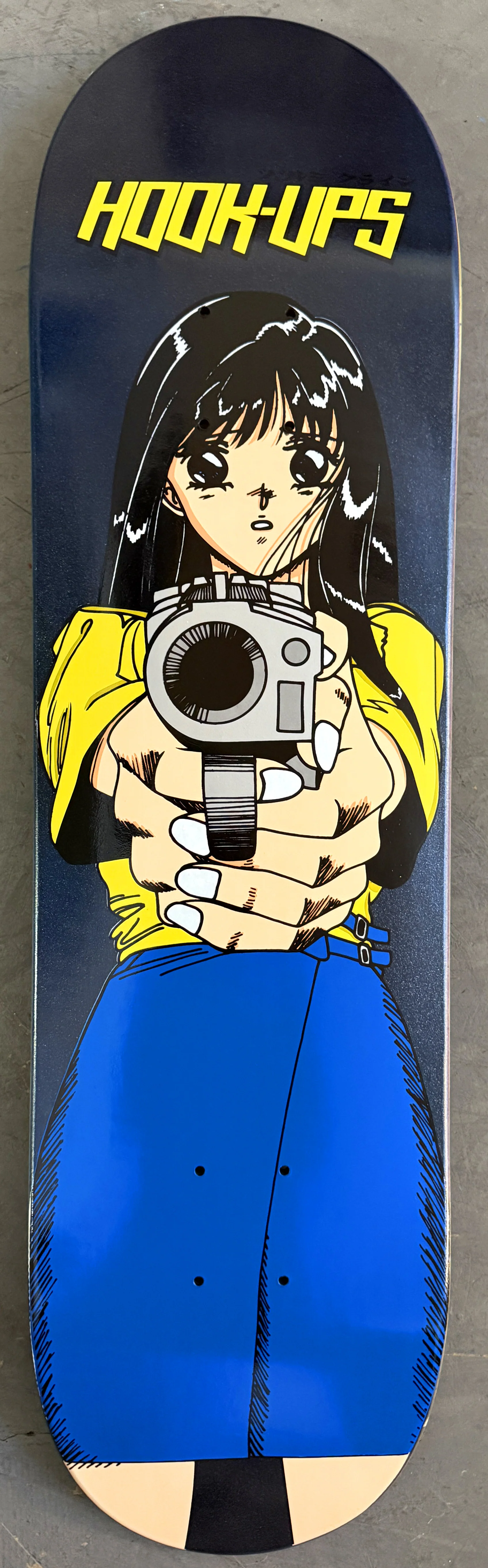 1 of 1 SIGNED Barrel of a Gun - 8.25 X 32.25 HAND PAINTED METALLIC GLITTER NAVY BLUE - Image 4