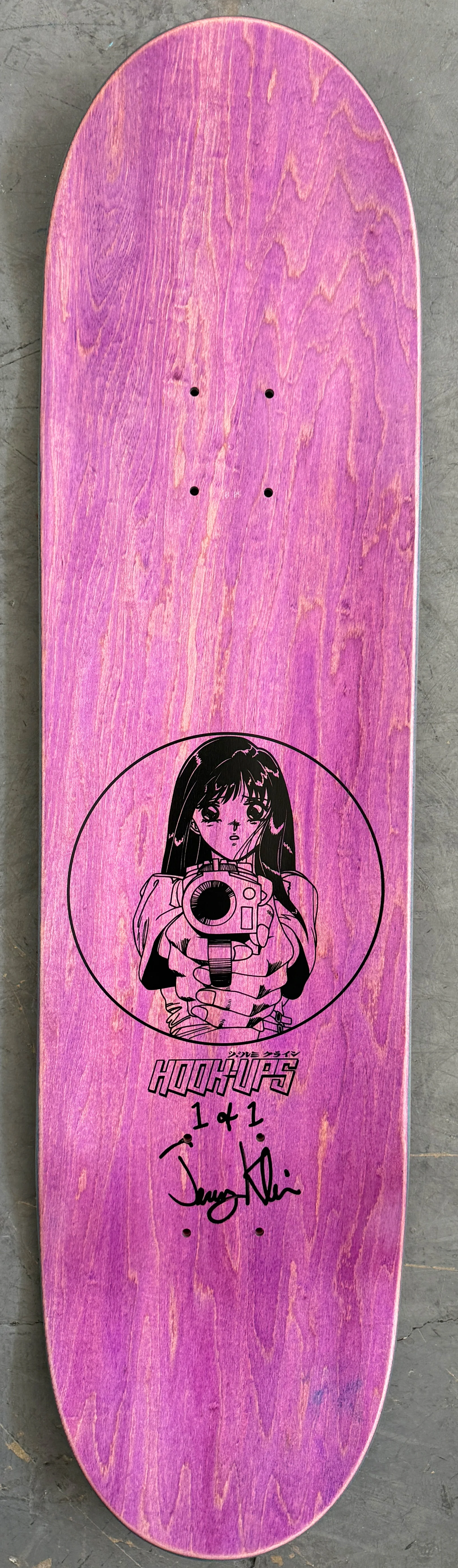 1 of 1 SIGNED Barrel of a Gun - 8.25 X 32.25 HAND PAINTED PURPLE/PINK - Image 4
