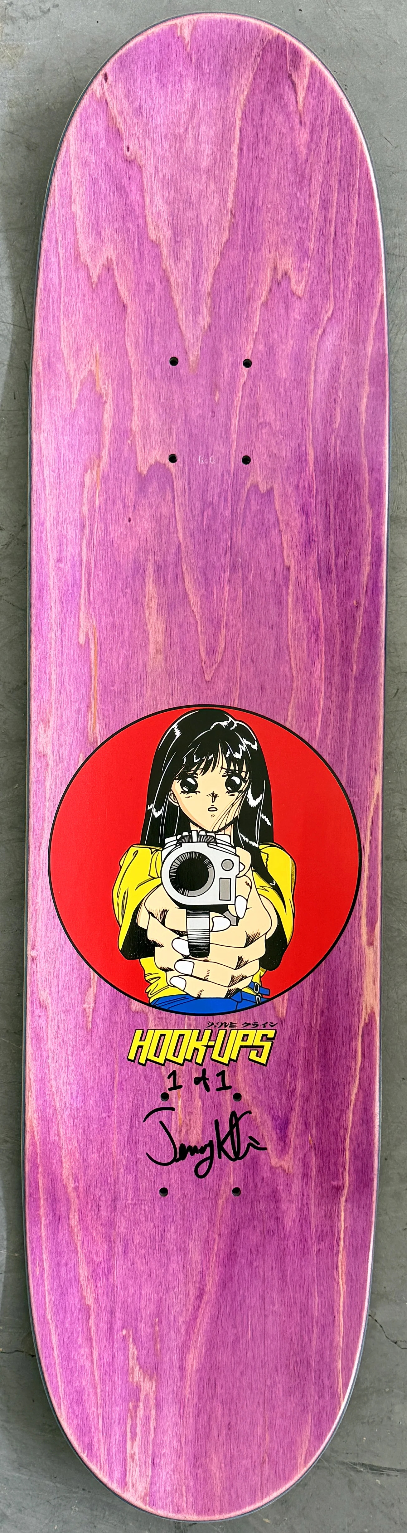 1 of 1 SIGNED Barrel of a Gun - 8 X 31.75 HAND PAINTED PINK/BLUE BACKGROUND - Image 5