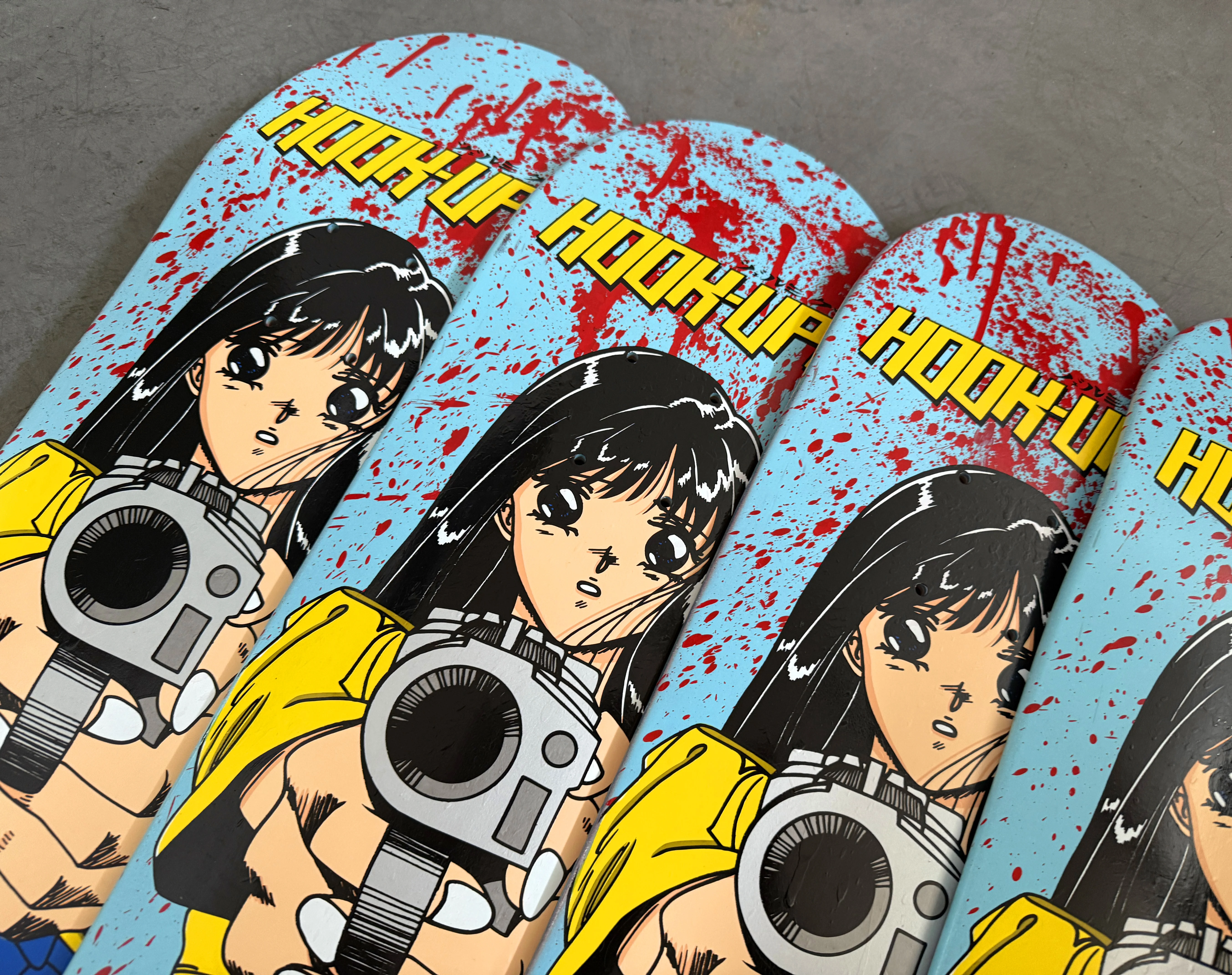 1 of 5 SIGNED Barrel of a Gun - 8 X 31.75 HAND PAINTED BLOOD SPLATTER - Image 5