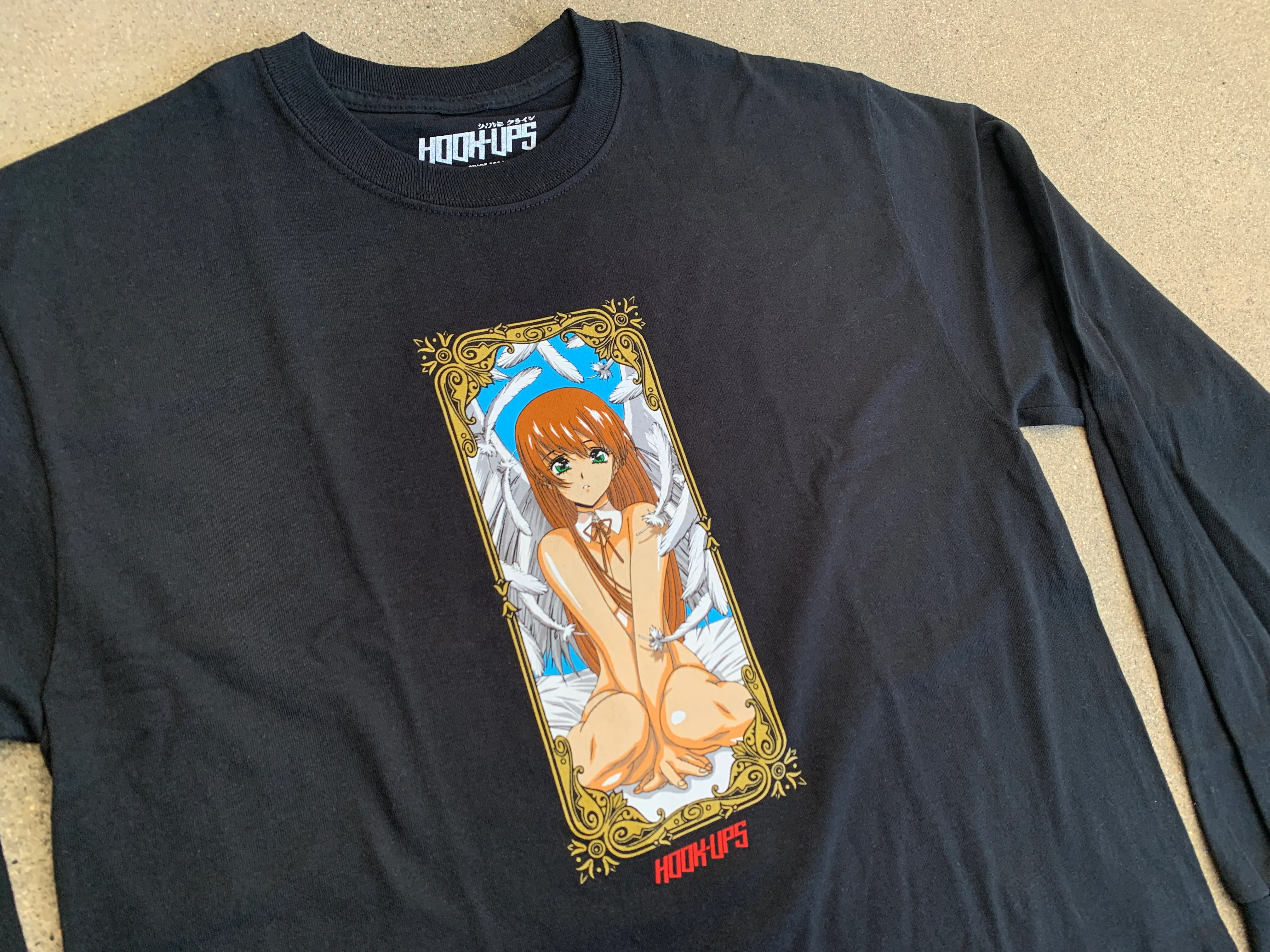 Angel Girl LONG SLEEVE t-shirt BLACK - Image 2