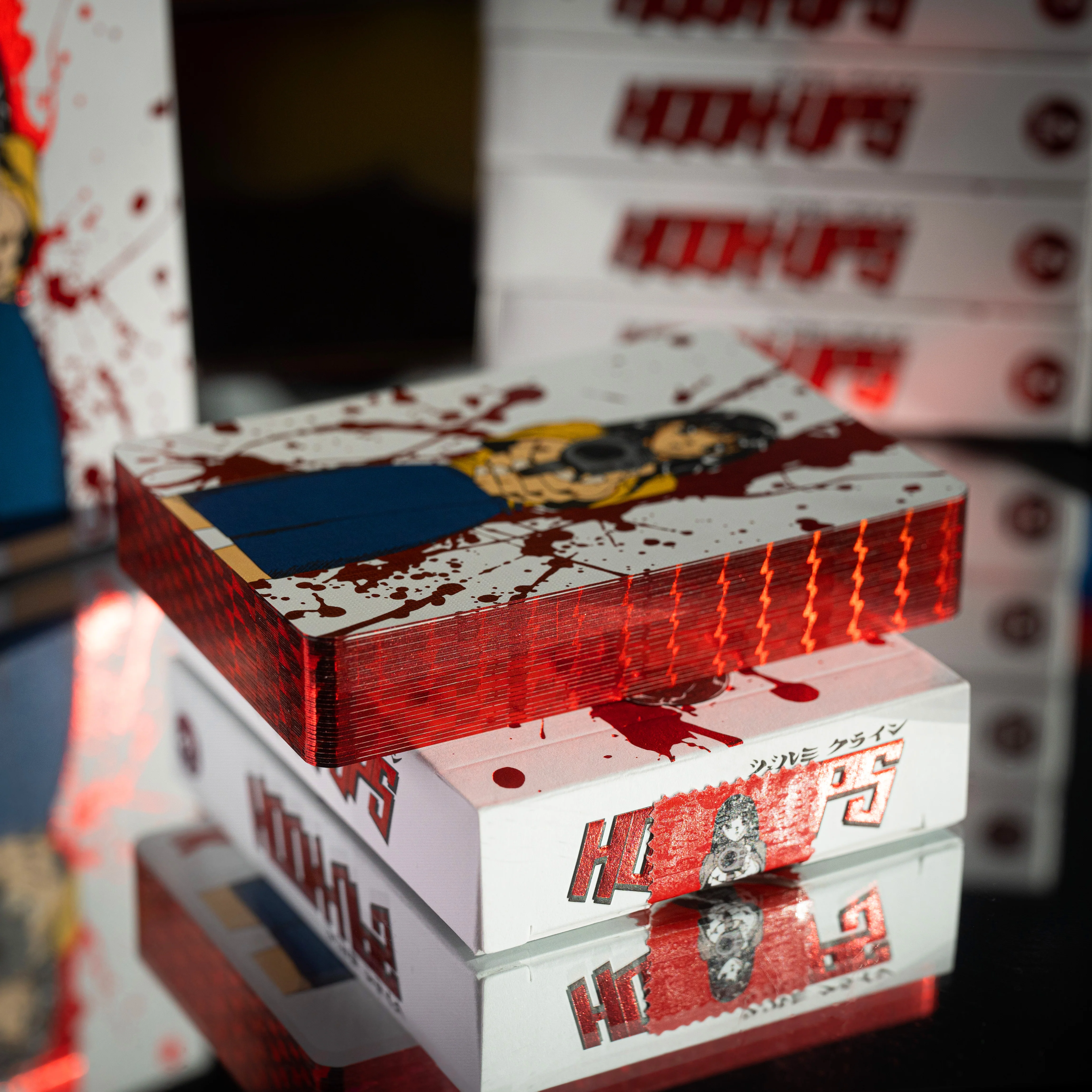 Barrel of a Gun GILDED LIMITED BLOOD SPLATTER FOIL DECK Red checkers - Image 3