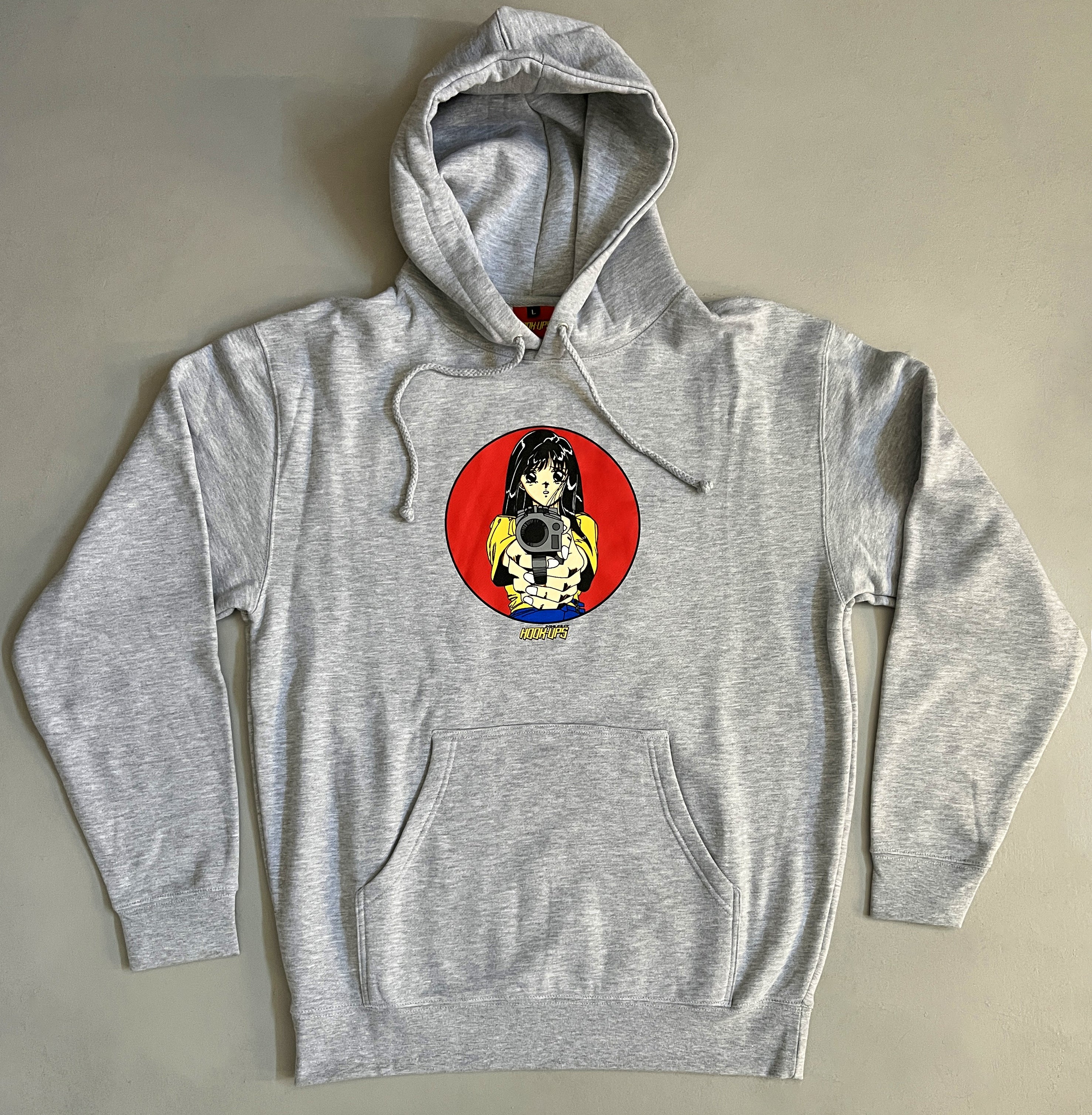 Barrel of a Gun HEAVYWEIGHT HOODED SWEATSHIRT - HEATHER GREY - Image 3