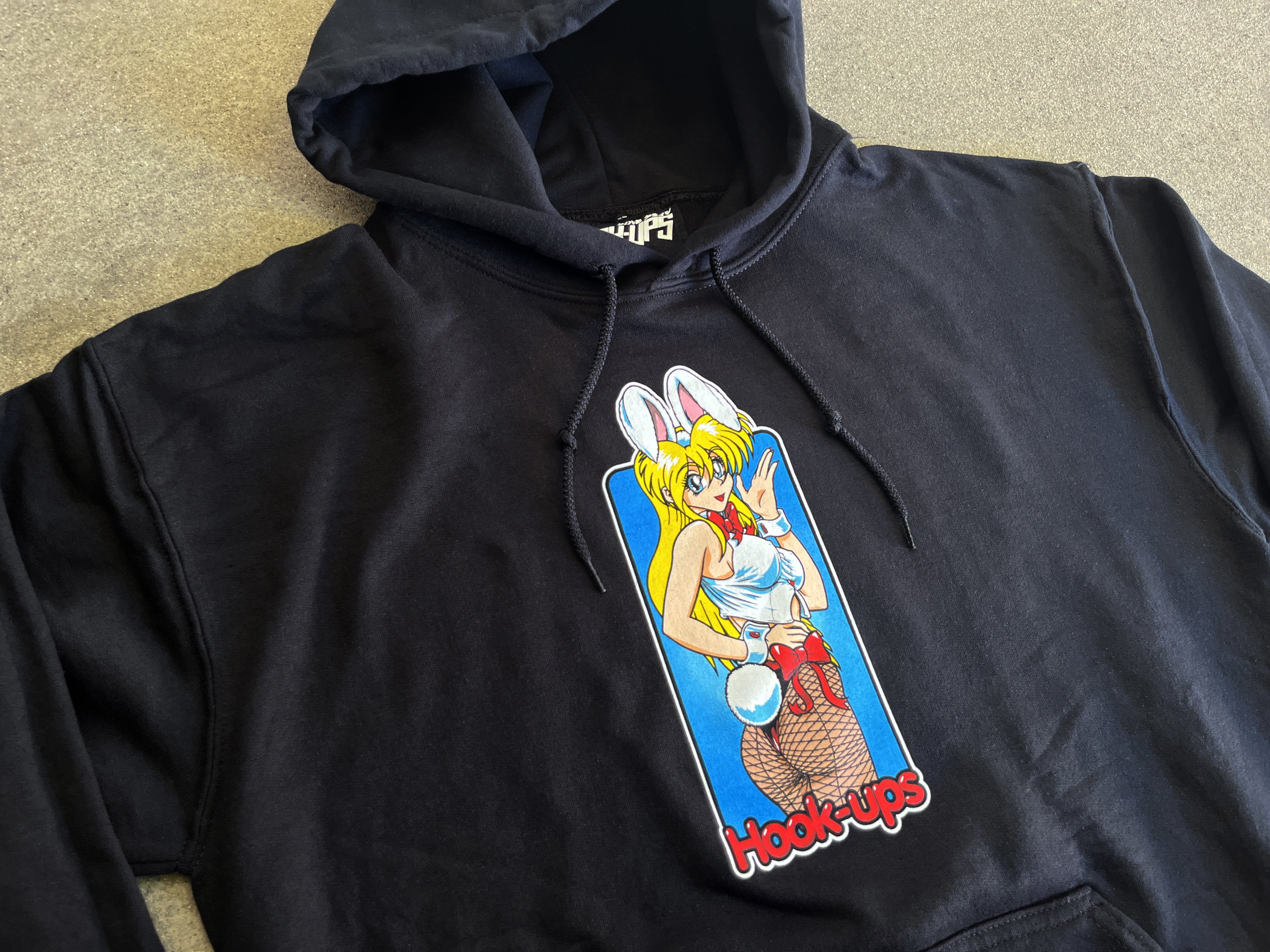 Bunny Girl Hooded Sweatshirt BLACK - Image 2