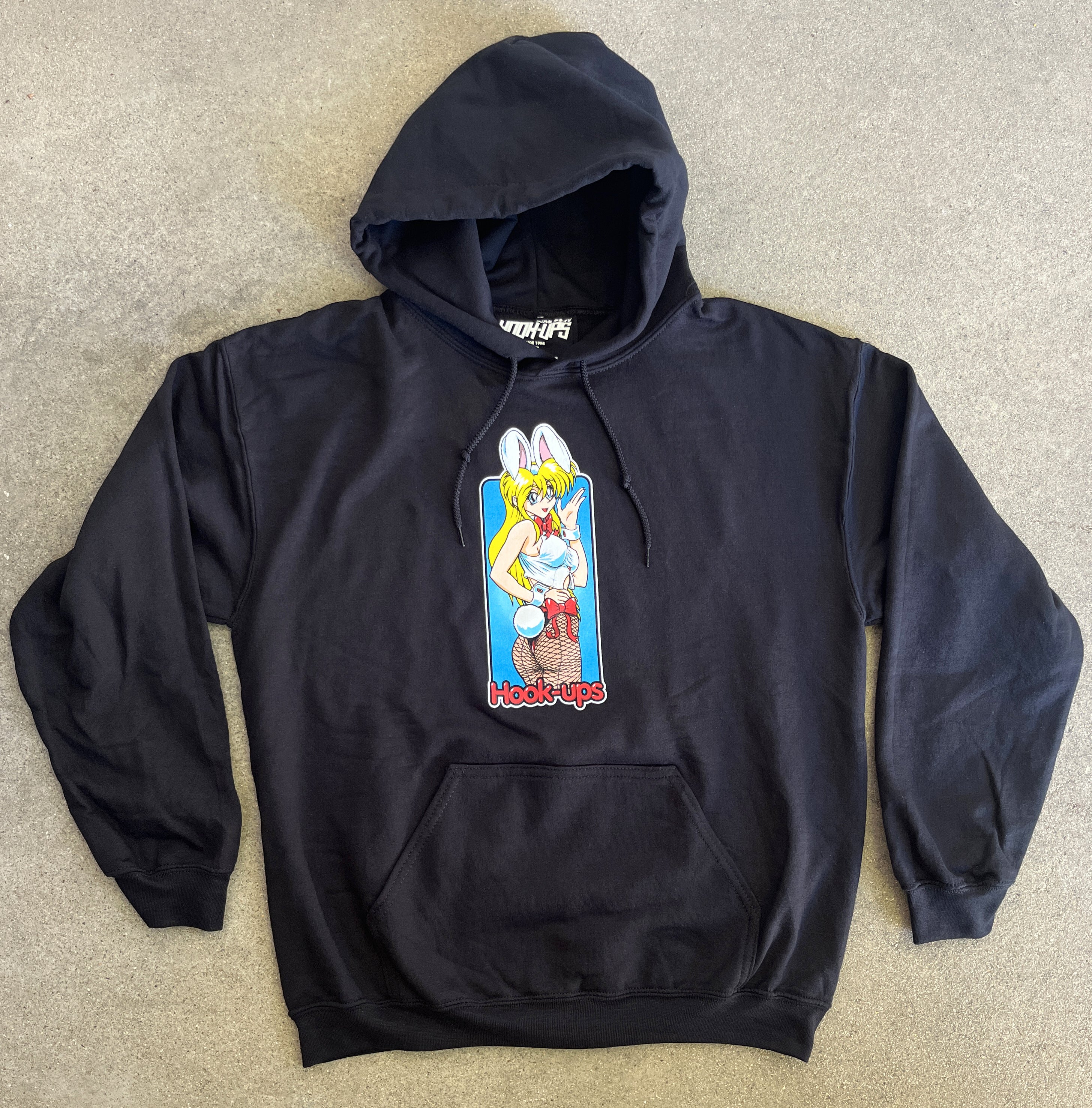 Bunny Girl Hooded Sweatshirt BLACK - Image 3