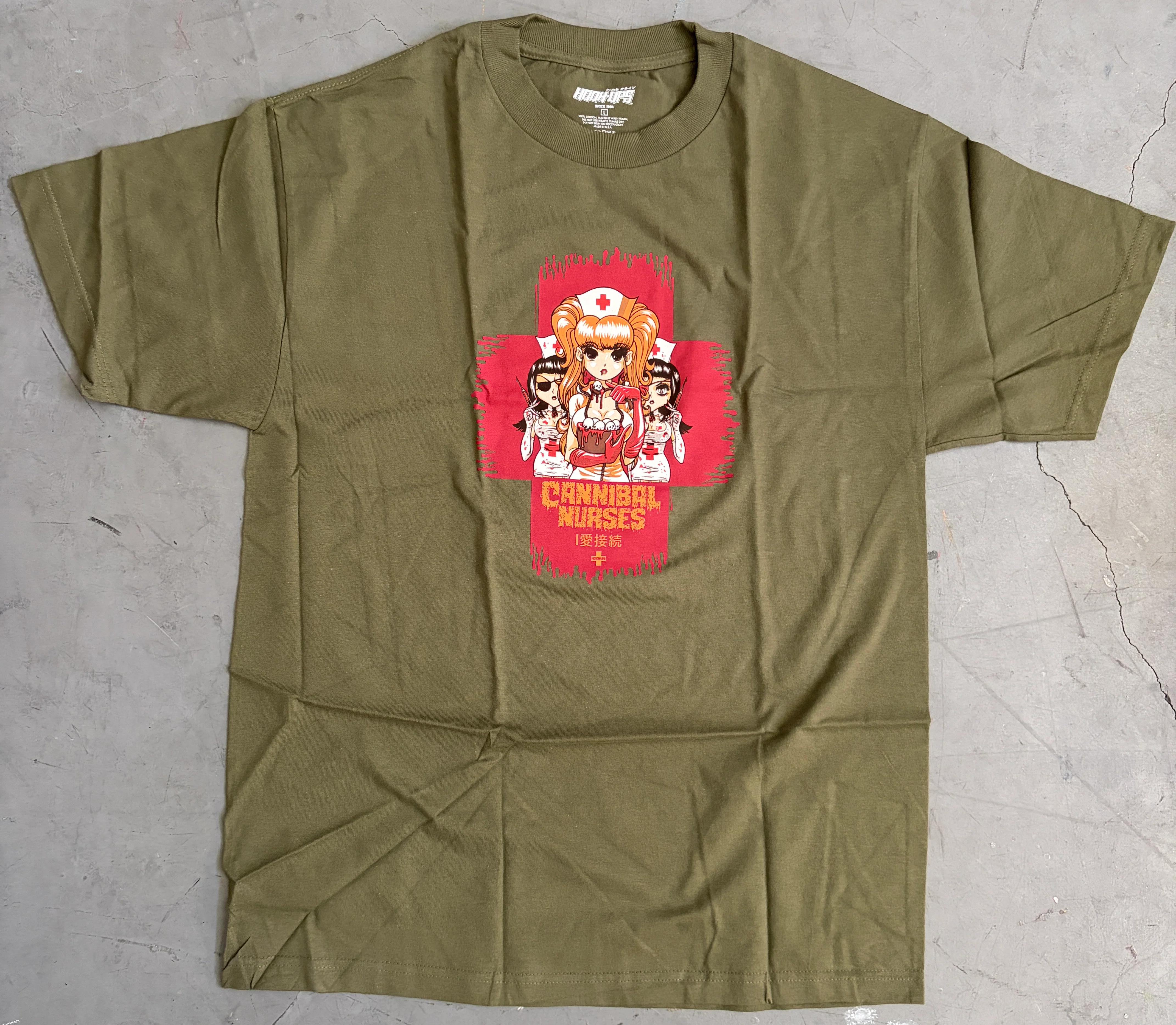 Cannibal Nurses T-shirt - ARMY GREEN - NEW OLD STOCK FROM 2011 - Image 3