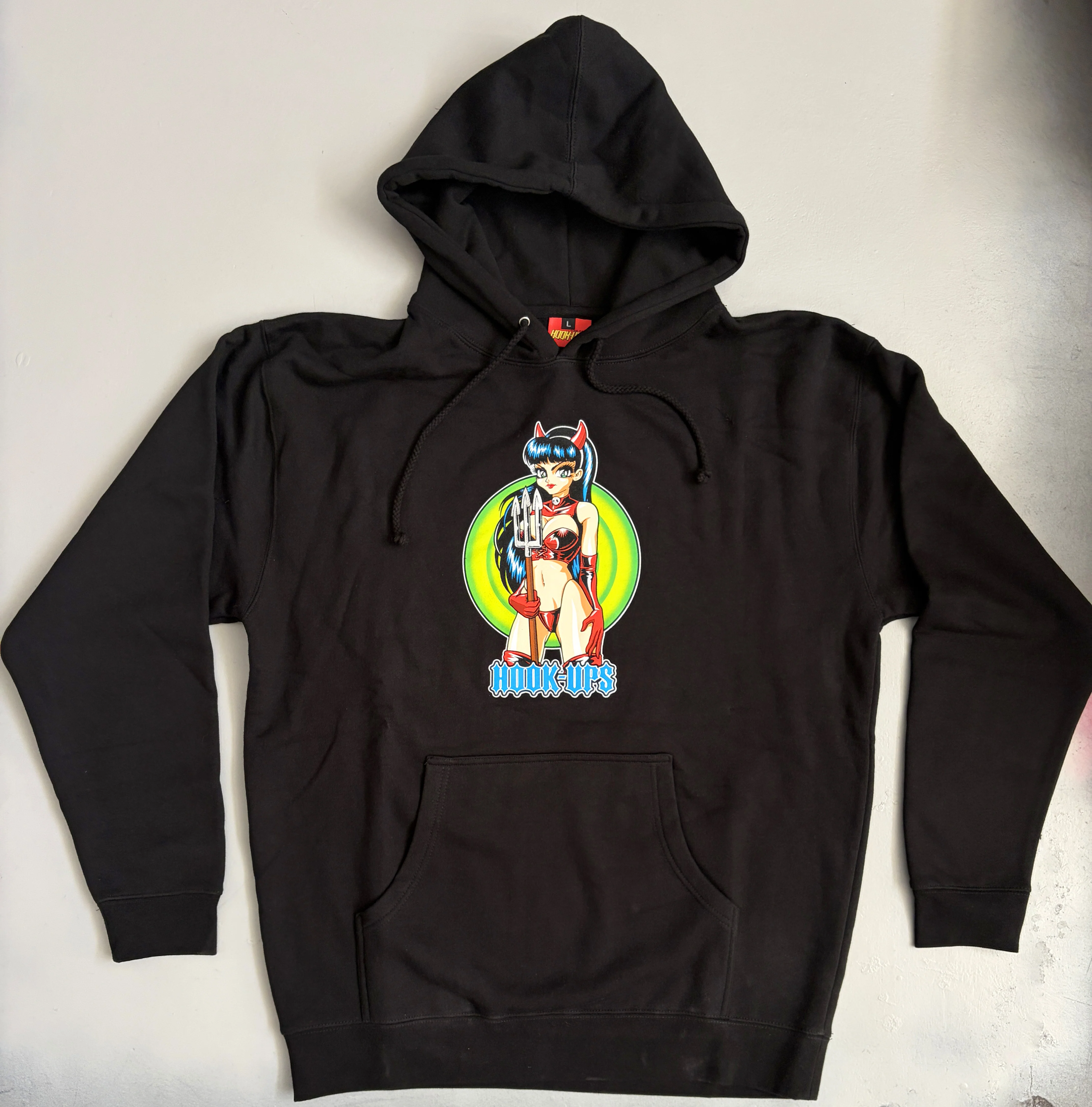 Devil Girl Hooded HEAVYWEIGHT SWEATSHIRT - BLACK - Image 3