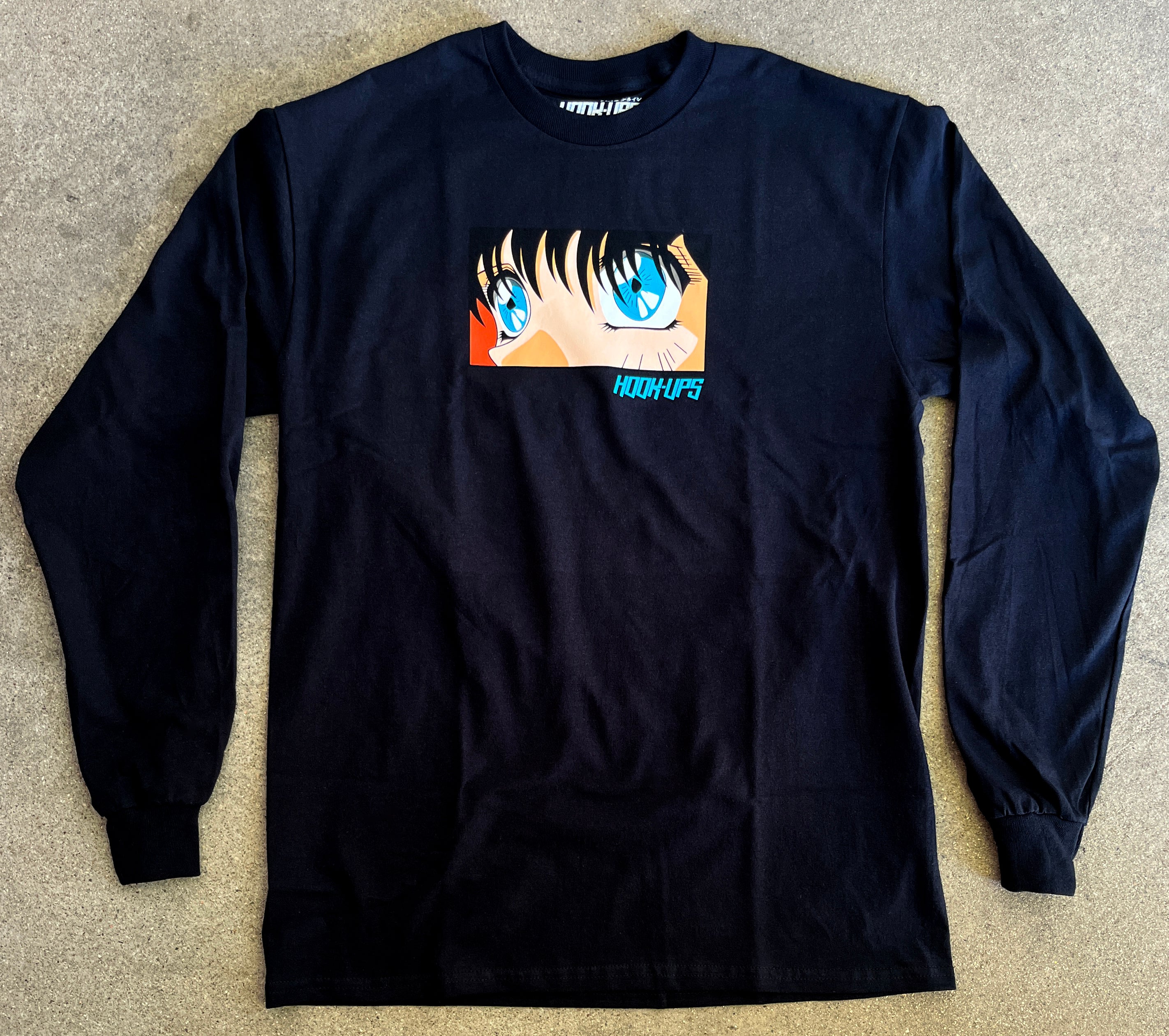 Eyes LONG SLEEVE t-shirt BLACK - Image 2