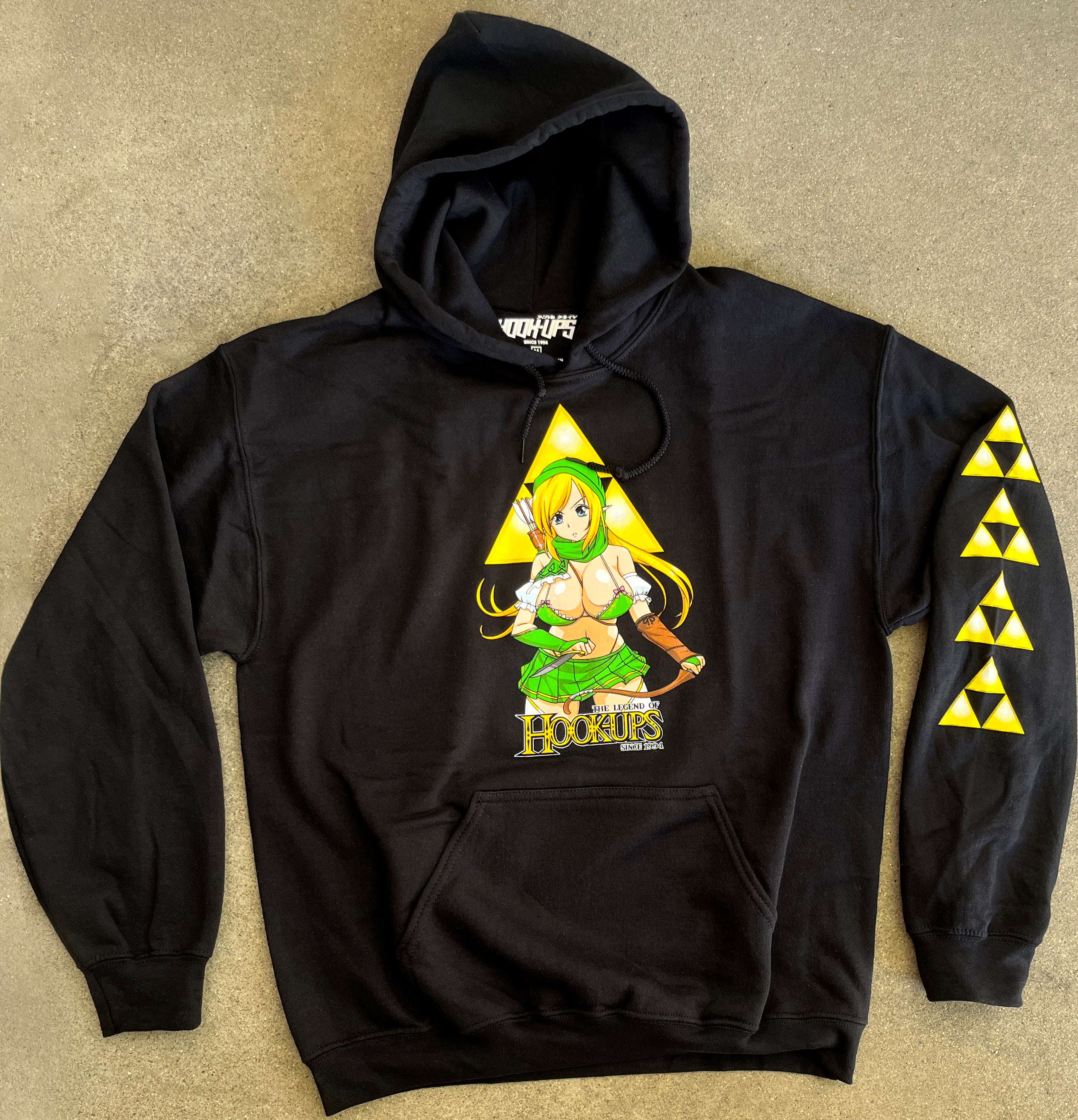 Female Link Hooded Sweatshirt - BLACK - Image 2