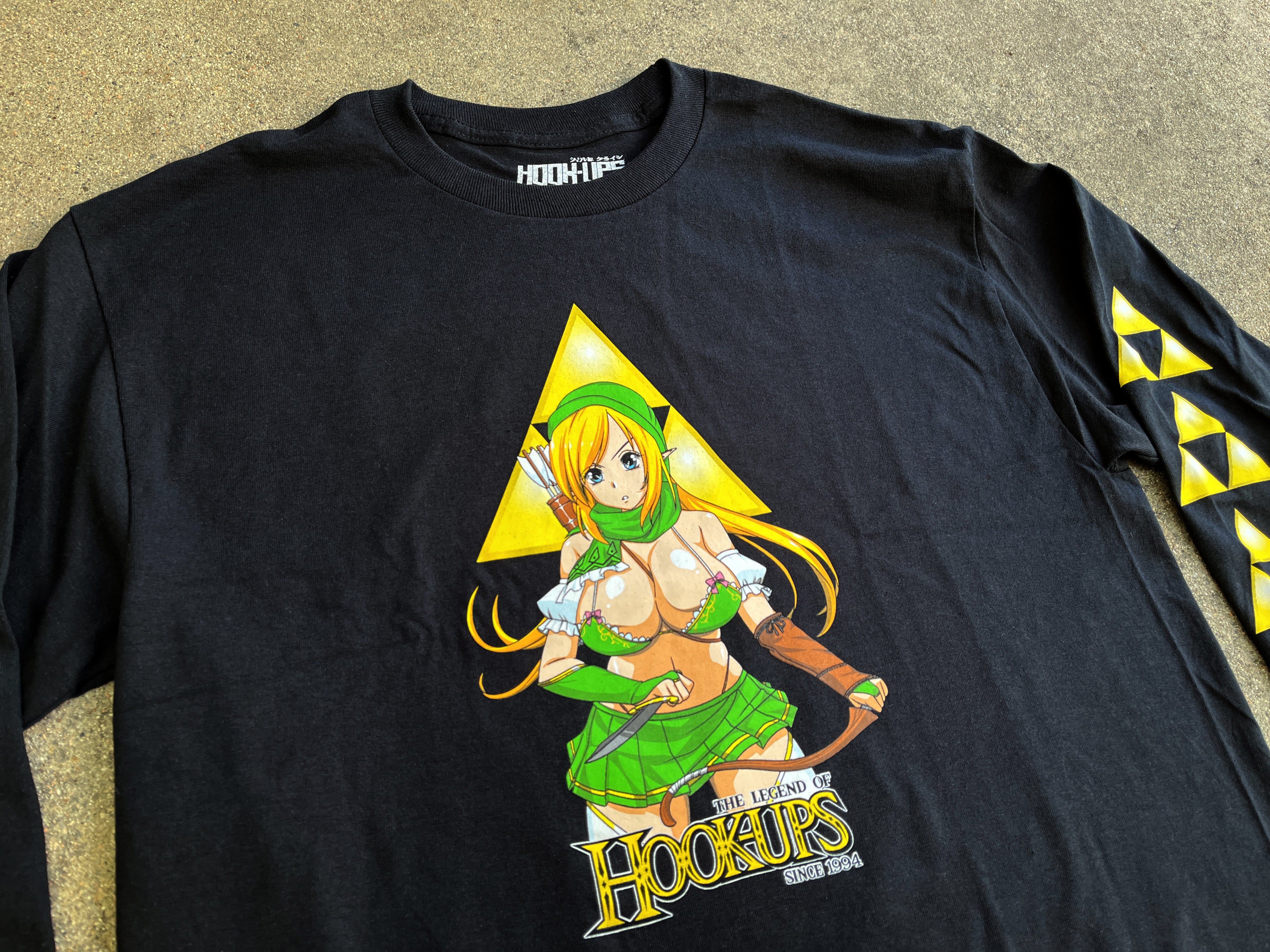 Female Link LONG SLEEVE t-shirt BLACK - Image 3