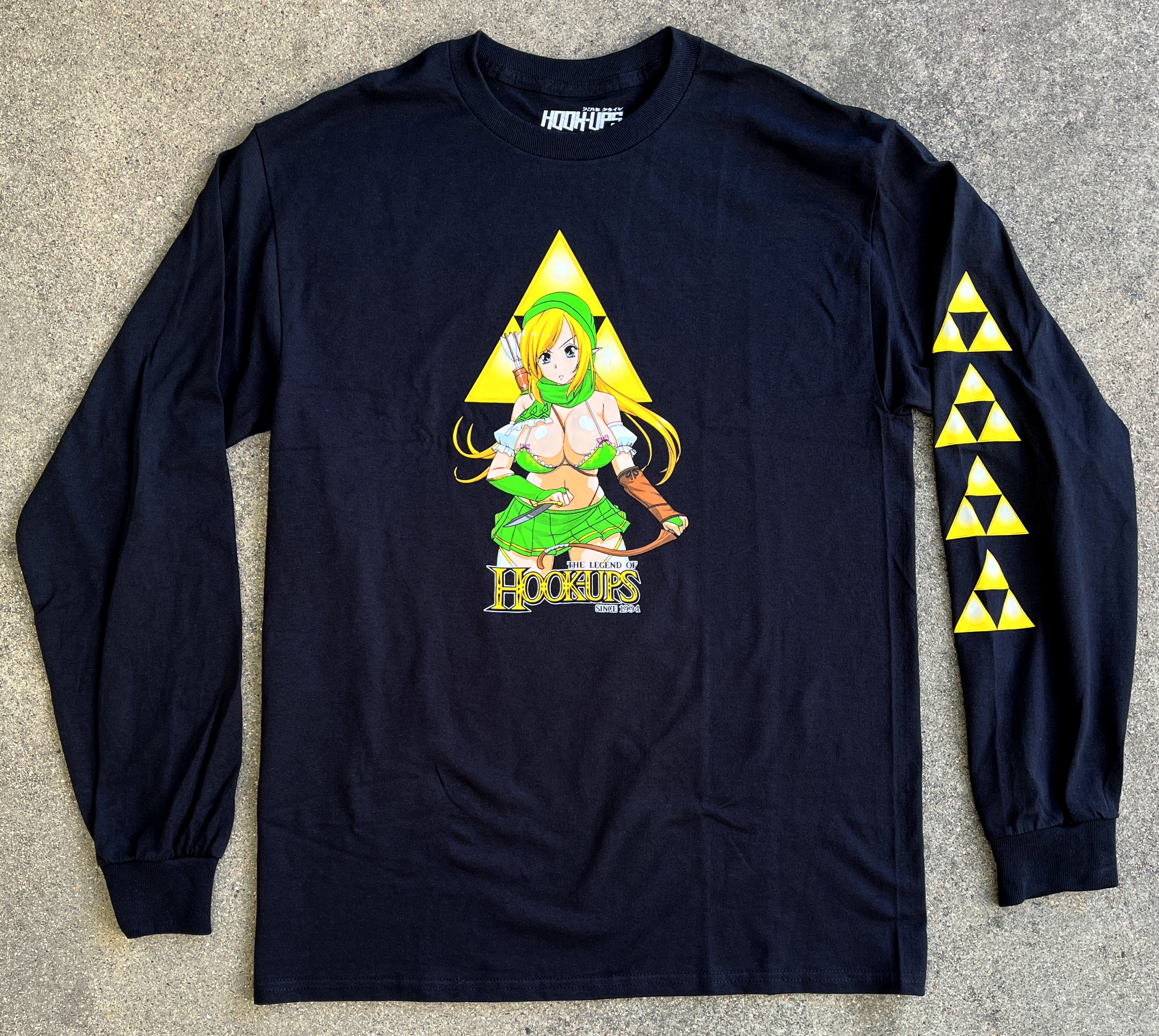 Female Link LONG SLEEVE t-shirt BLACK - Image 4