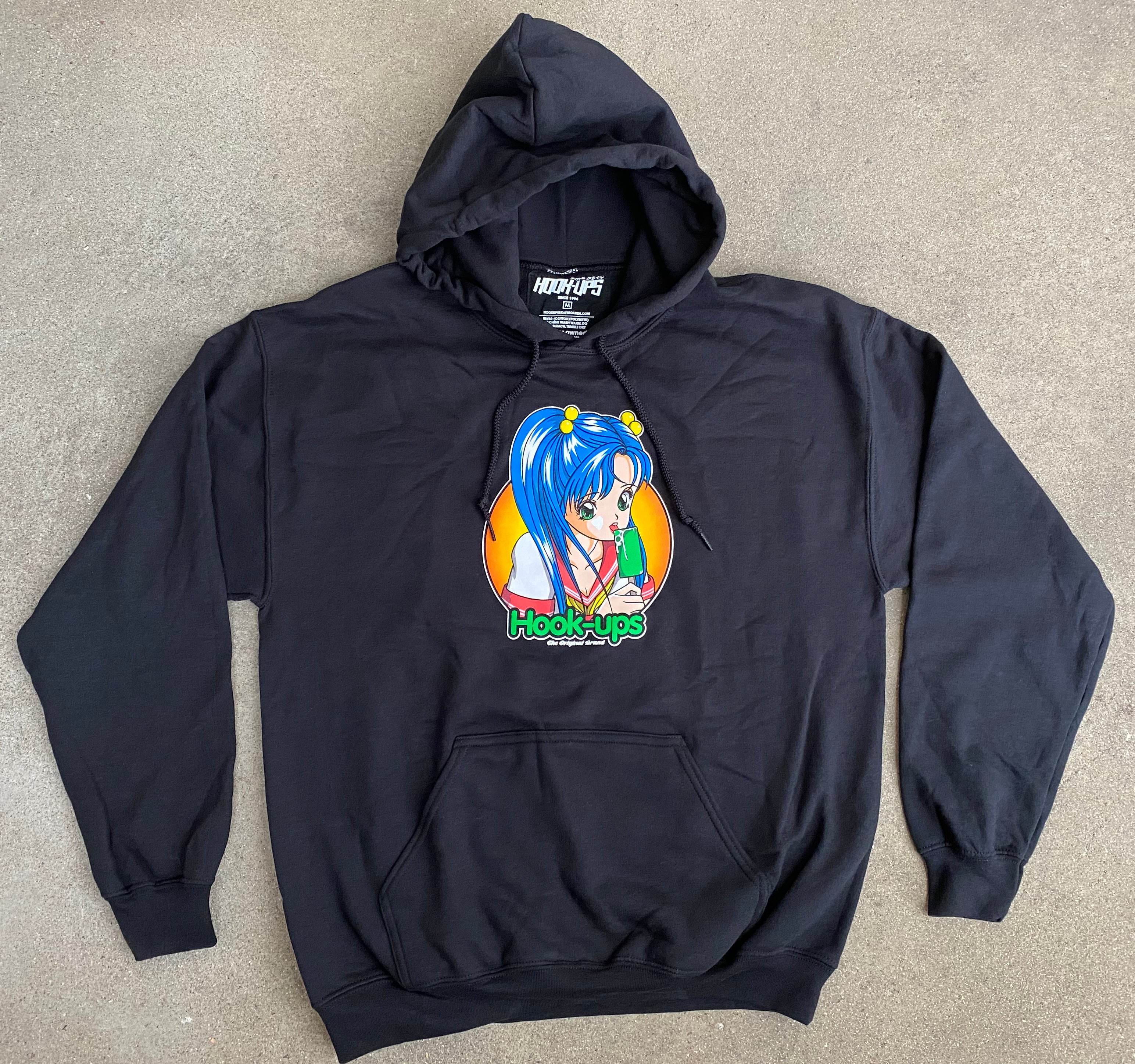 Ice Cream Girl Hooded Sweatshirt- BLACK - Image 3