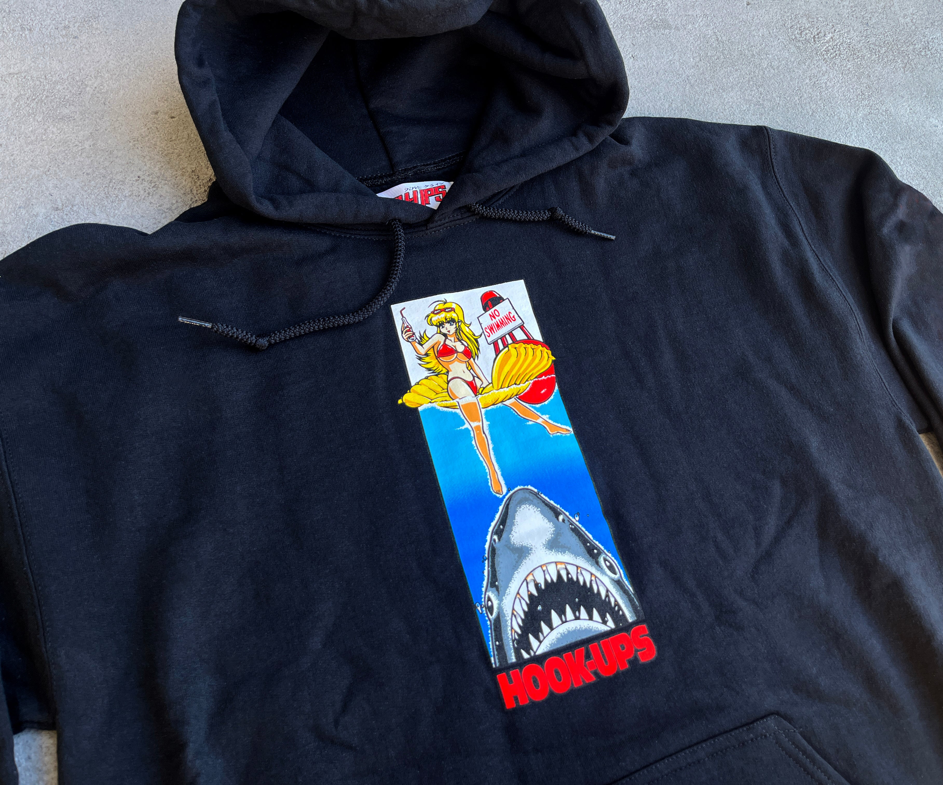 No Swimming Hooded Sweatshirt BLACK - Image 2