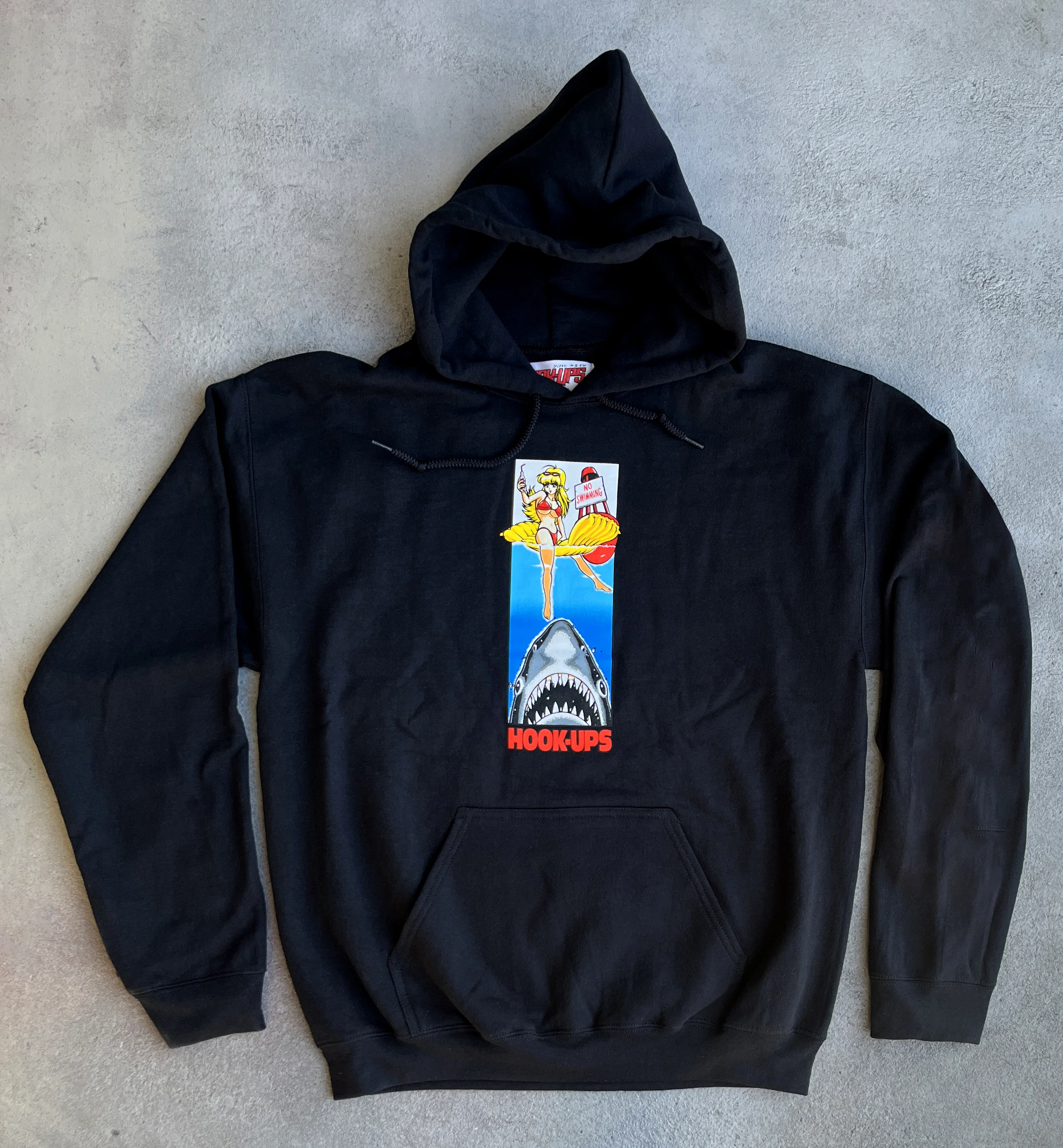 No Swimming Hooded Sweatshirt BLACK - Image 3