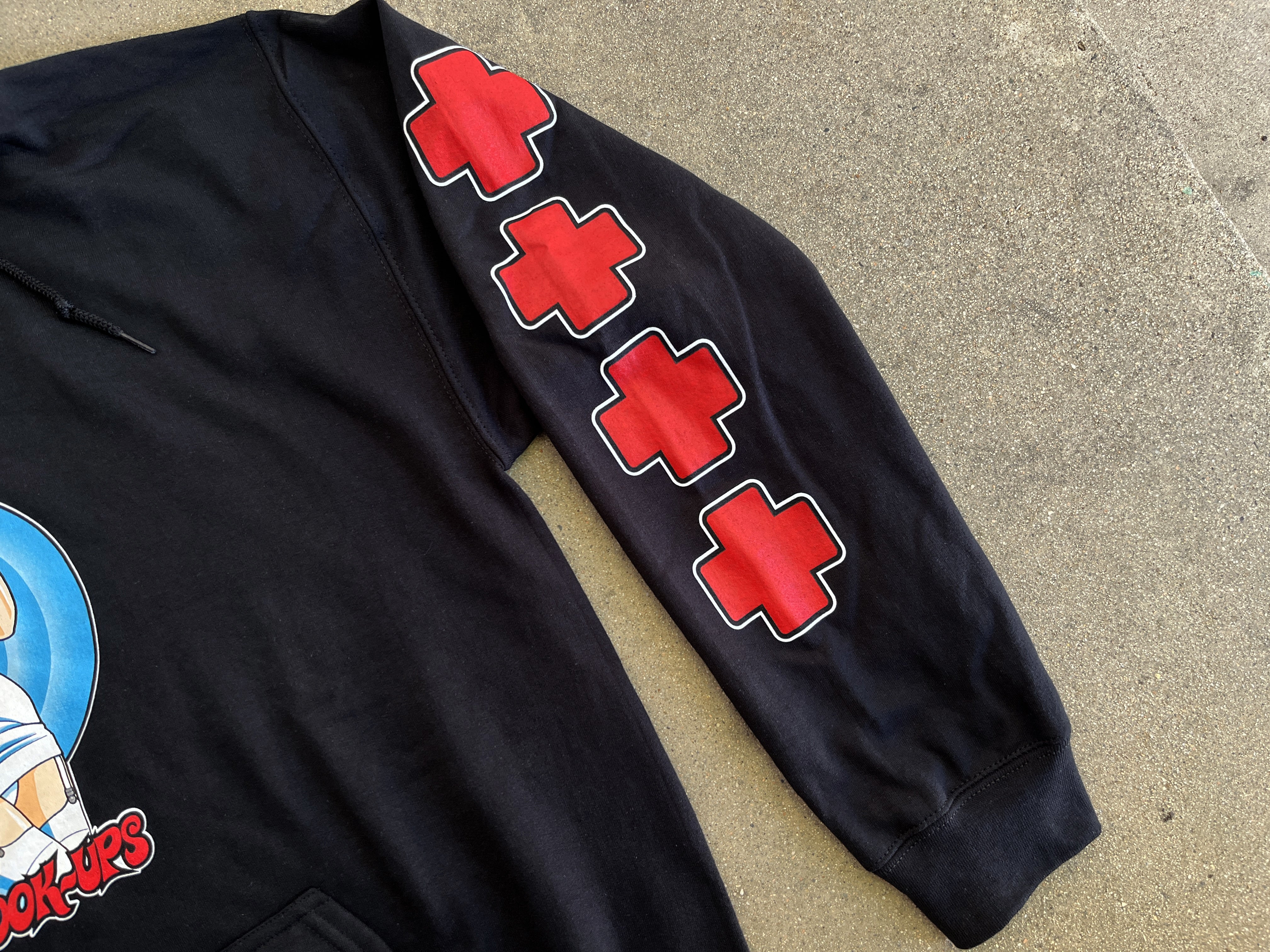 Nurse Daisy Hooded Sweatshirt - BLACK - Image 5
