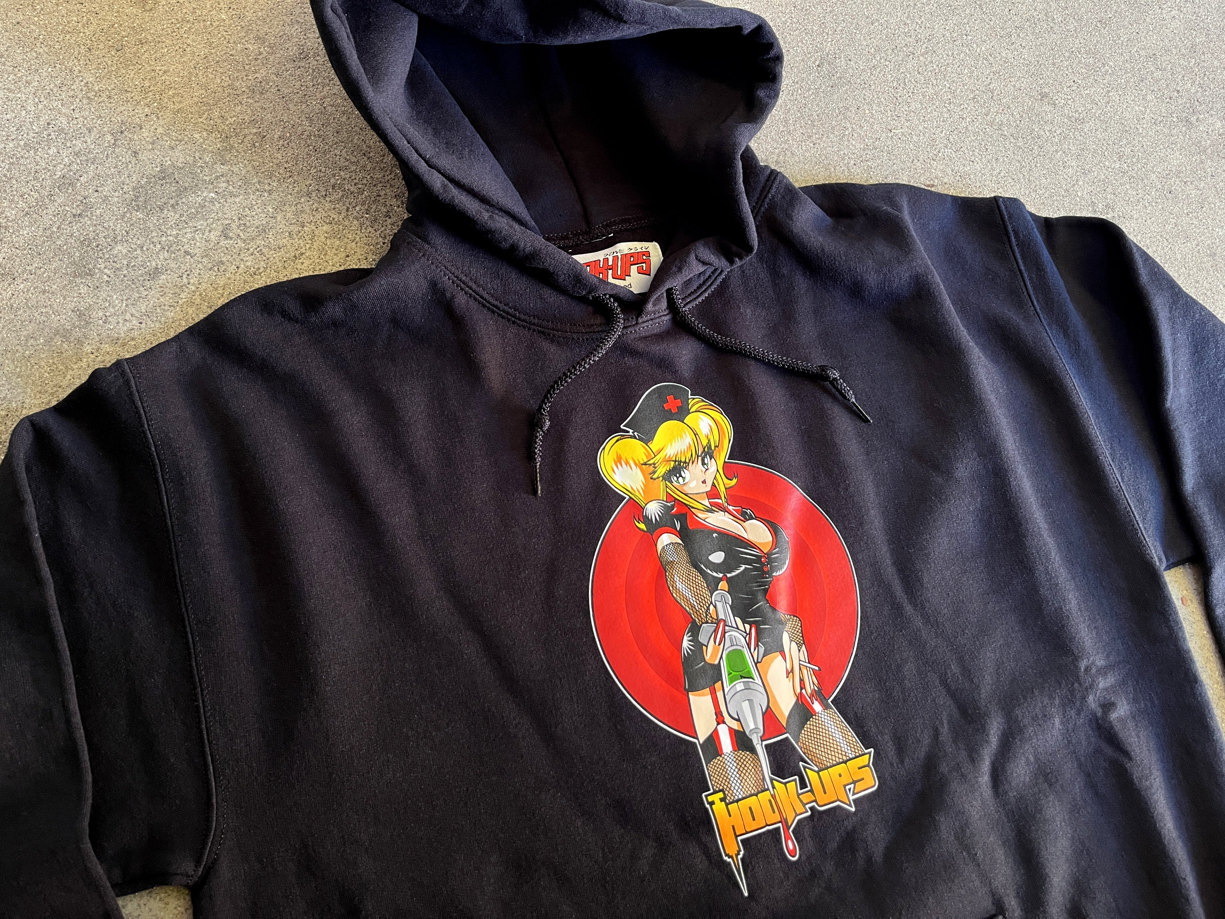 Nurse Natsuki Hooded Sweatshirt - BLACK - Image 2