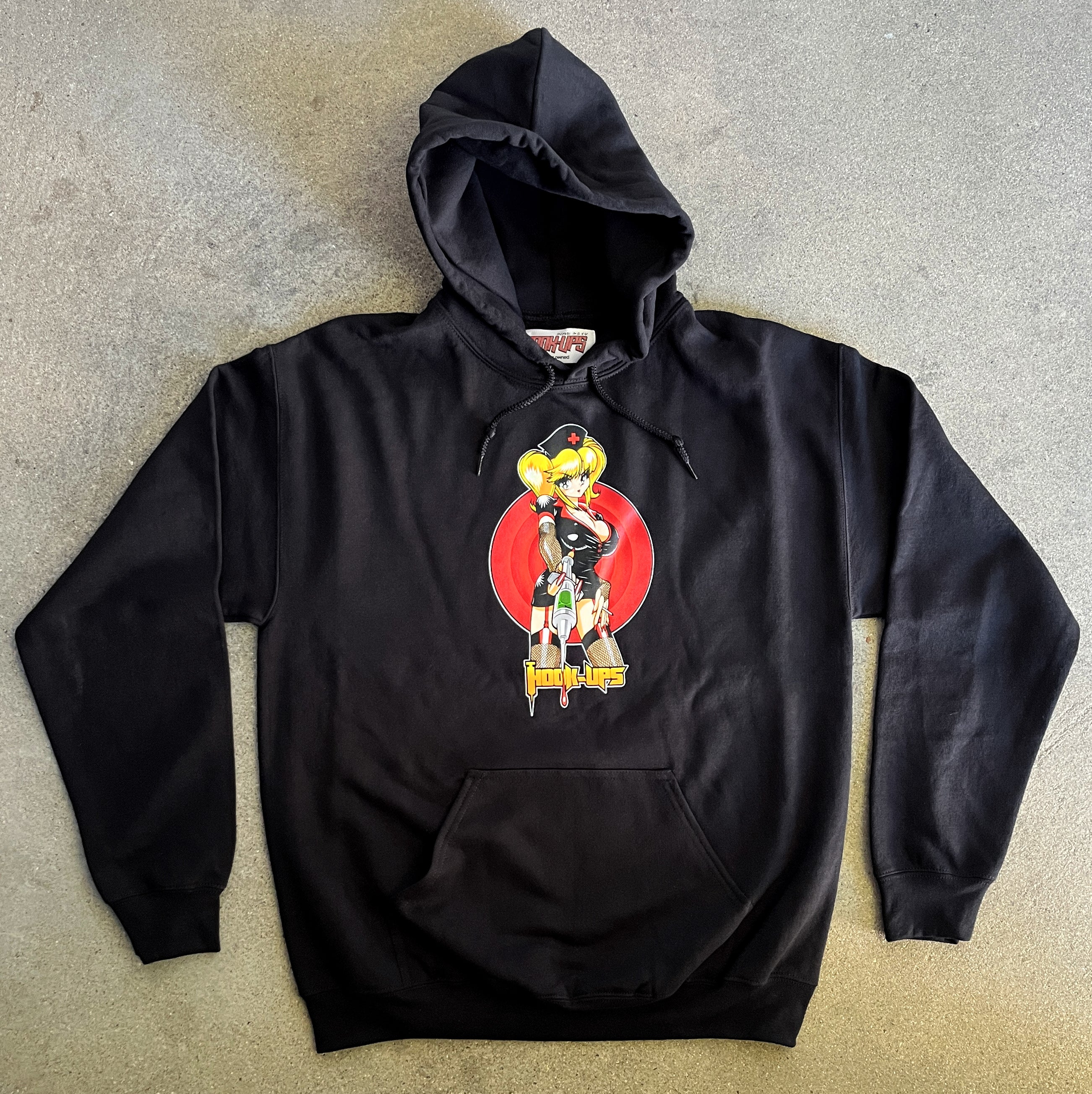 Nurse Natsuki Hooded Sweatshirt - BLACK - Image 3