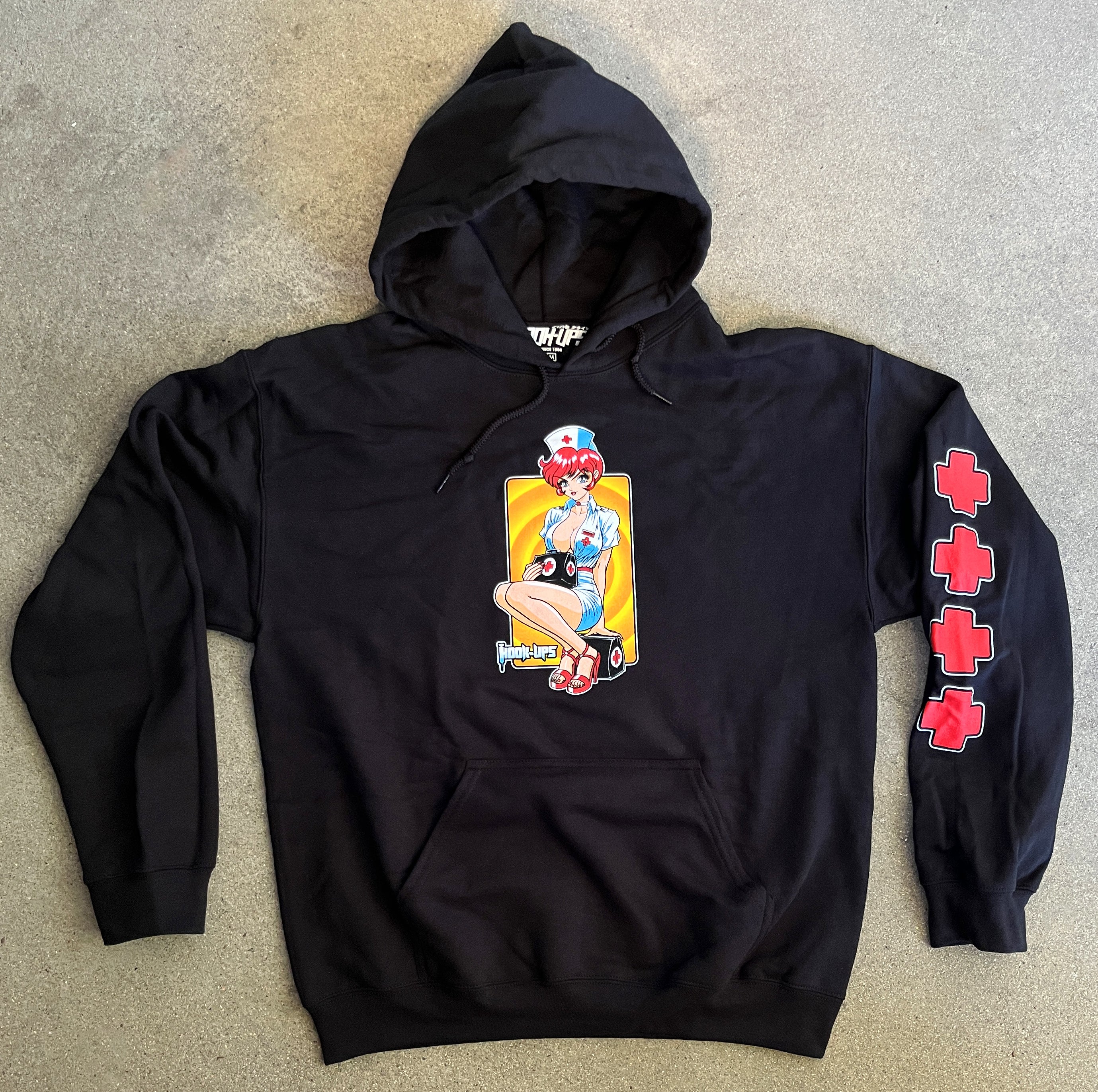 Nurse Trixie Hooded Sweatshirt BLACK - Image 2