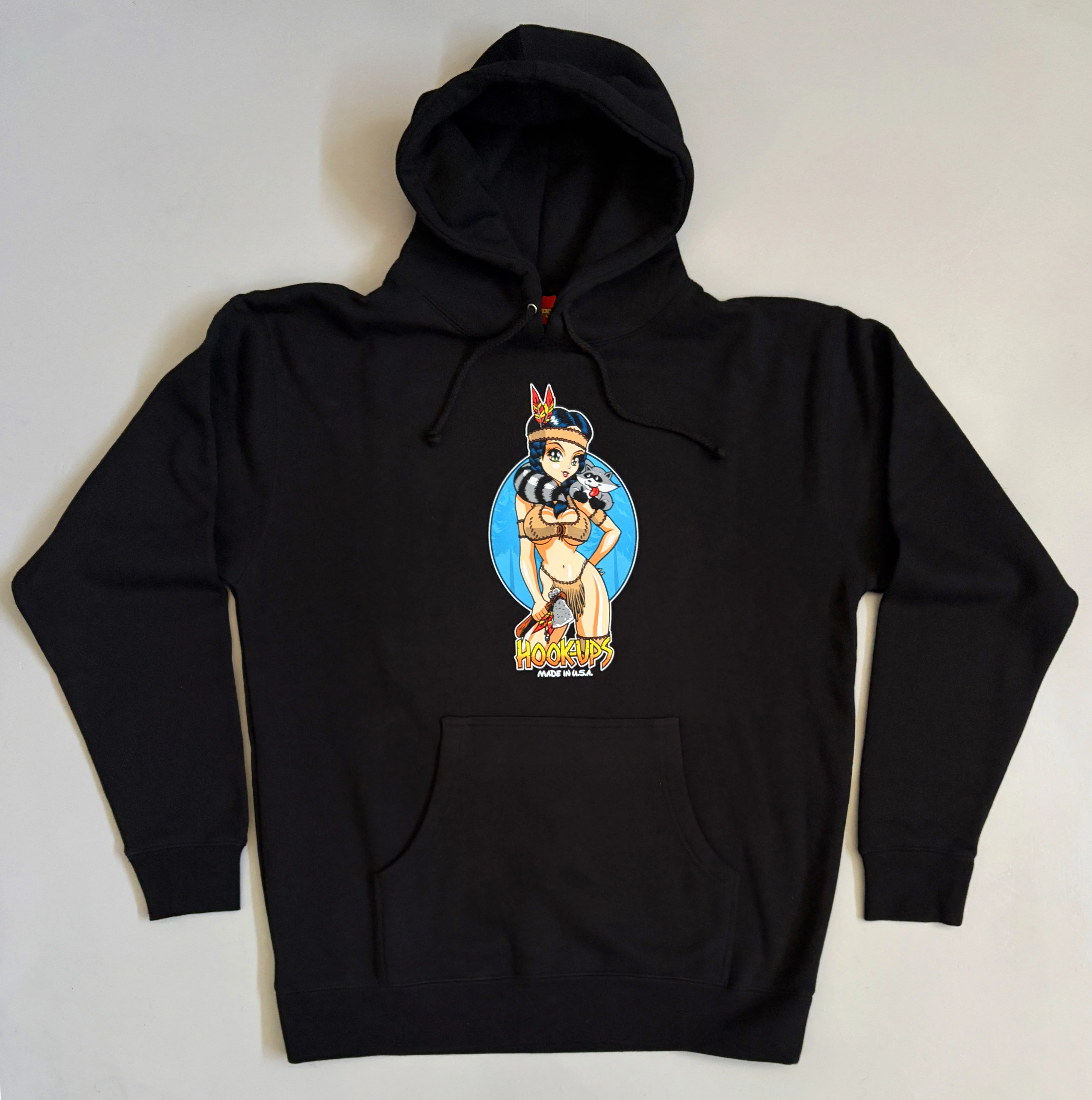 Pocahook-ups HEAVYWEIGHT HOODED SWEATSHIRT - BLACK - Image 4