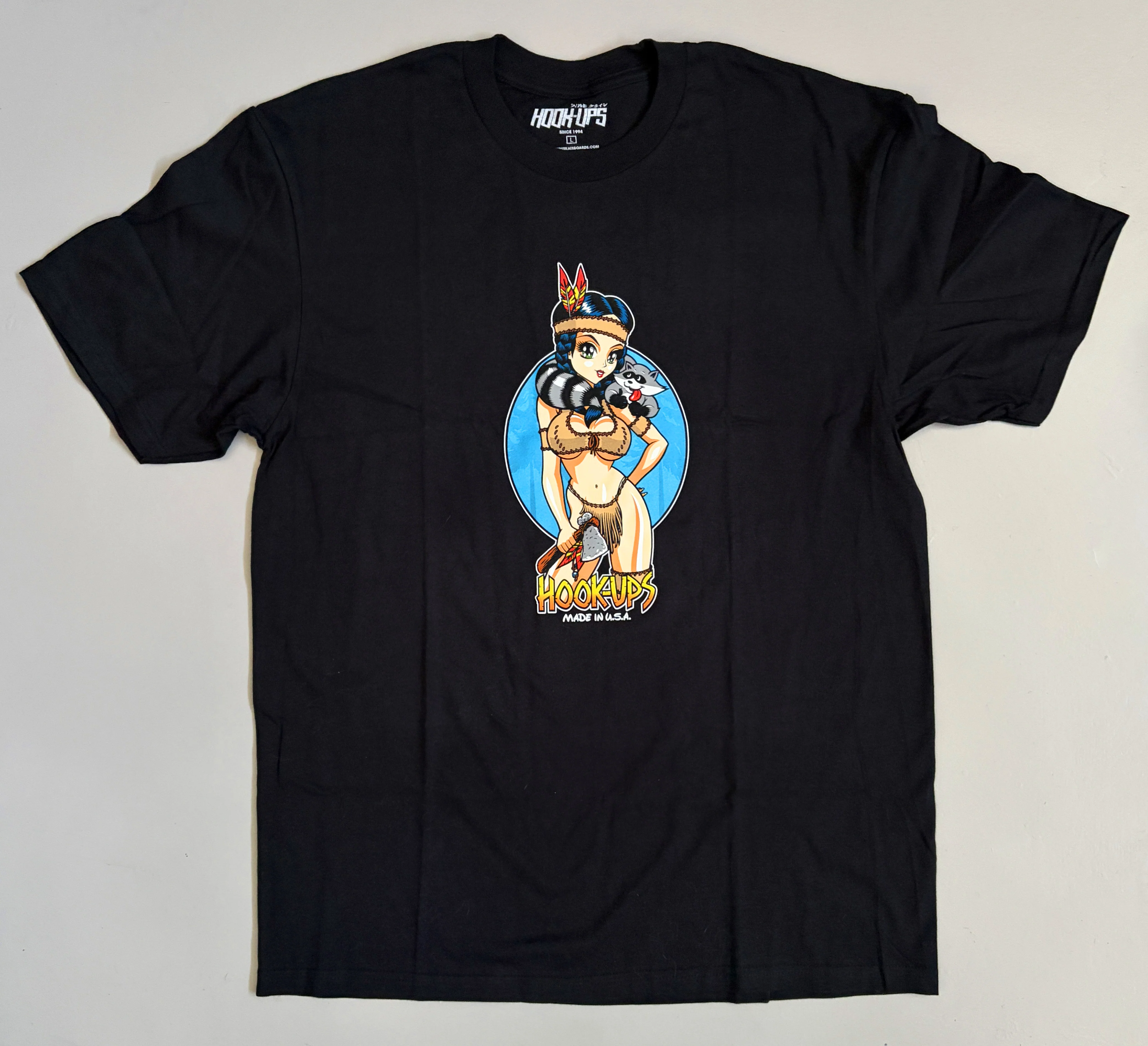 Pocahook-ups T-shirt - BLACK - Image 3