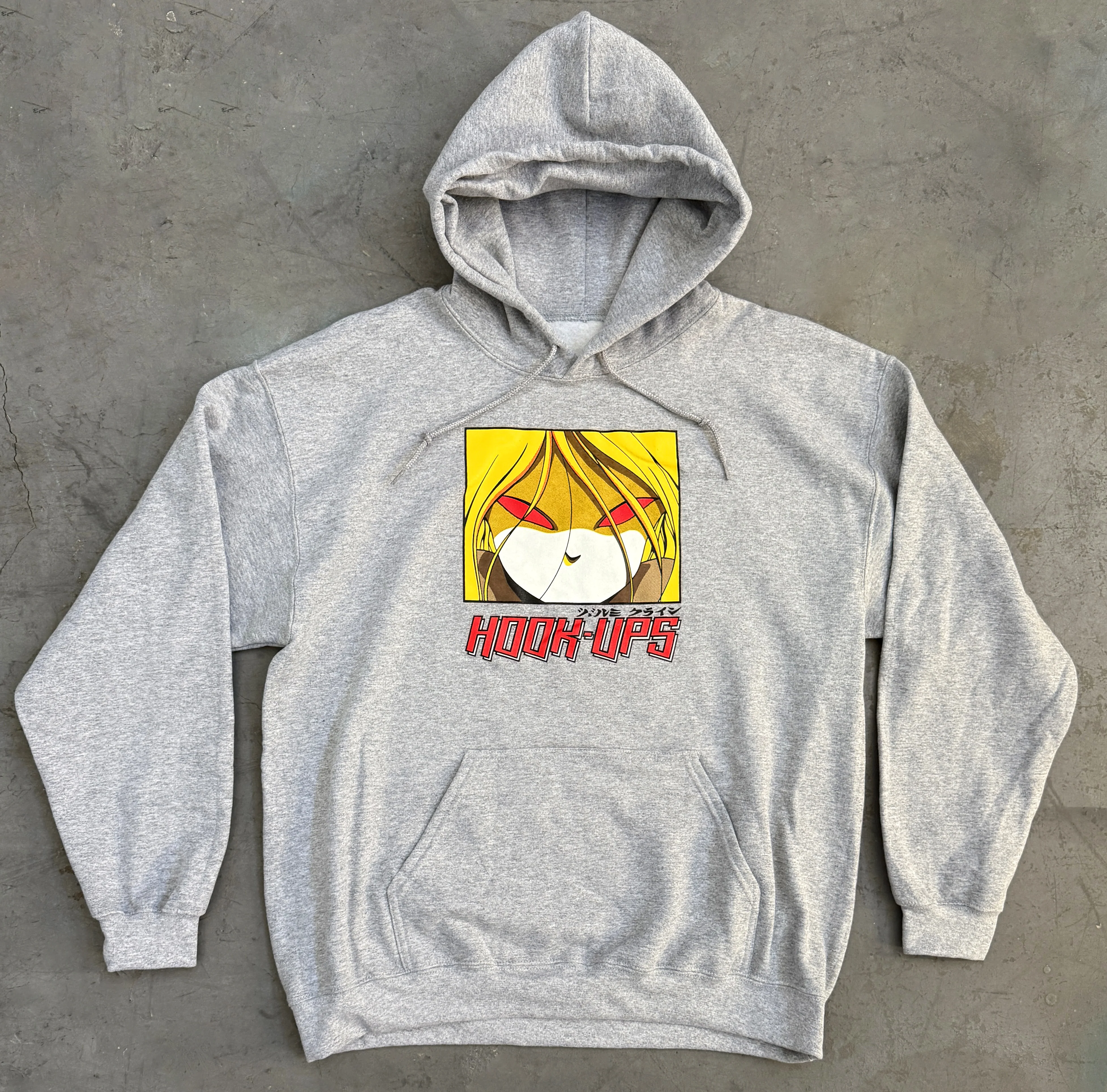 Red Eyes Hooded Sweatshirt- GREY - Image 3