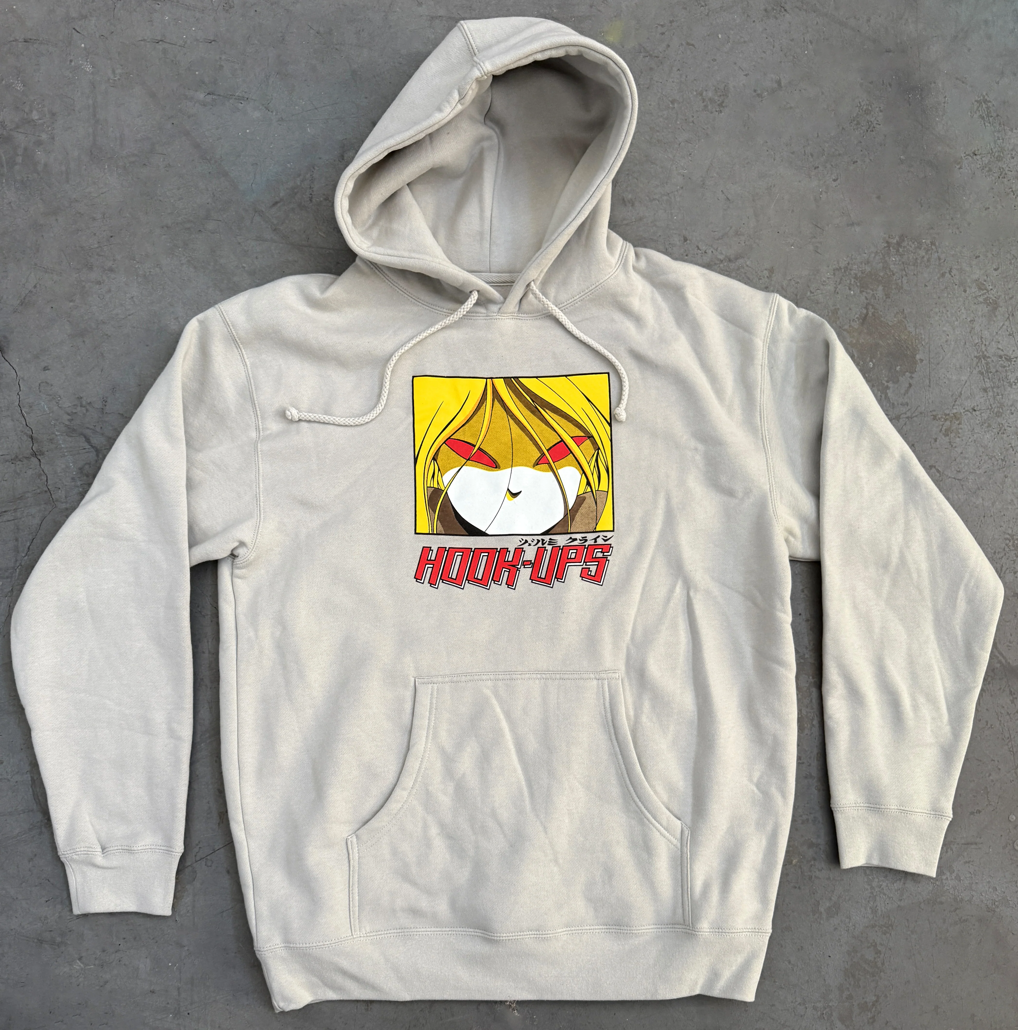 Red Eyes Hooded Sweatshirt- SAND - Image 3
